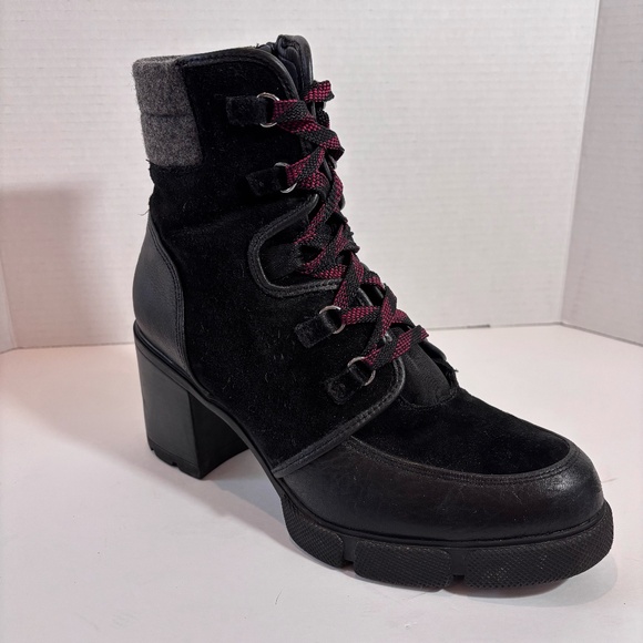 Naturalizer Women's Ankle Boots Black SZ 10 Waterproof Block Heel Round Toe - Picture 1 of 14